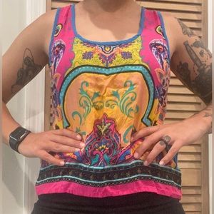 🐰Bright multicolored floral print tank top